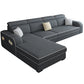 31.49" Tall Sectional Sofa Faux Leather/Linen Modular Sofa with Cushion Back Clearhalo 'furn' 'furn_sectionals' 'Furniture' 'Living Room Furniture' 'Sectionals' 7391458
