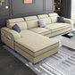31.49" Tall Sectional Sofa Faux Leather/Linen Modular Sofa with Cushion Back Beige Linen Clearhalo 'furn' 'furn_sectionals' 'Furniture' 'Living Room Furniture' 'Sectionals' 7391459