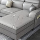 31.49" Tall Sectional Sofa Faux Leather/Linen Modular Sofa with Cushion Back Clearhalo 'furn' 'furn_sectionals' 'Furniture' 'Living Room Furniture' 'Sectionals' 7391466