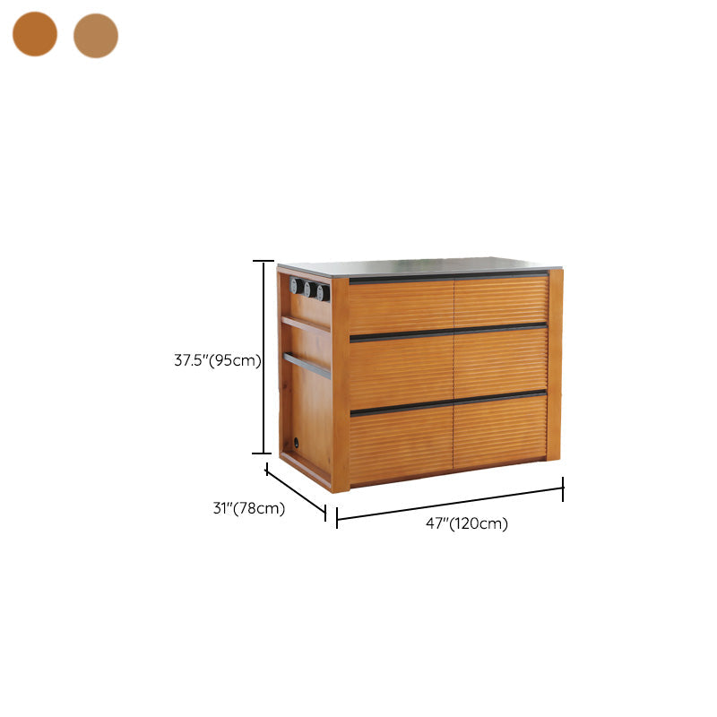 Modern Prep Table with Storage Cabinet Dining Room Island Table Clearhalo 'furn' 'furn_kitchen_islands_carts' 'Furniture' 'Kitchen & Dining Furniture' 'Kitchen Islands & Carts' 'kitchen_islands_carts' 7391569