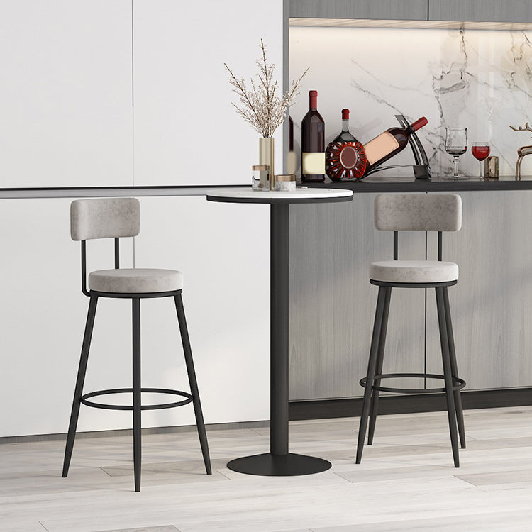 Modern Round Bar Table Set 1/3 Pcs Stone Top Bar Table and Leather Upholstered Stools Clearhalo 'Bar Furniture' 'furn' 'furn_home_bar_bar_sets' 'Furniture' 'Home Bars & Bar Sets' 'home_bar_bar_sets' 'Kitchen & Dining Furniture' 7391575