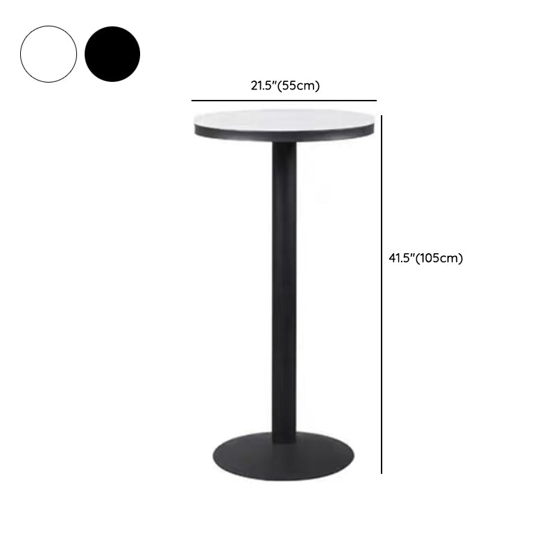 Modern Round Bar Table Set 1/3 Pcs Stone Top Bar Table and Leather Upholstered Stools Clearhalo 'Bar Furniture' 'furn' 'furn_home_bar_bar_sets' 'Furniture' 'Home Bars & Bar Sets' 'home_bar_bar_sets' 'Kitchen & Dining Furniture' 7391582