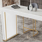 Modernes Bartisch-Set, 1/3-teilig, rechteckiger Bartisch mit Steinplatte und gepolsterte Hocker