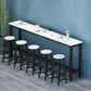 Industrial Rectangle Wood Counter Table 6 Pieces Bar Table Set for Cafe Table & Chair(s) White-Black Clearhalo 'Bar Furniture' 'furn' 'furn_home_bar_bar_sets' 'Furniture' 'Home Bars & Bar Sets' 'home_bar_bar_sets' 'Kitchen & Dining Furniture' 7391605