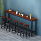 Industrial Rectangle Wood Counter Table 6 Pieces Bar Table Set for Cafe Table & Chair(s) Dark Brown Black Clearhalo 'Bar Furniture' 'furn' 'furn_home_bar_bar_sets' 'Furniture' 'Home Bars & Bar Sets' 'home_bar_bar_sets' 'Kitchen & Dining Furniture' 7391610