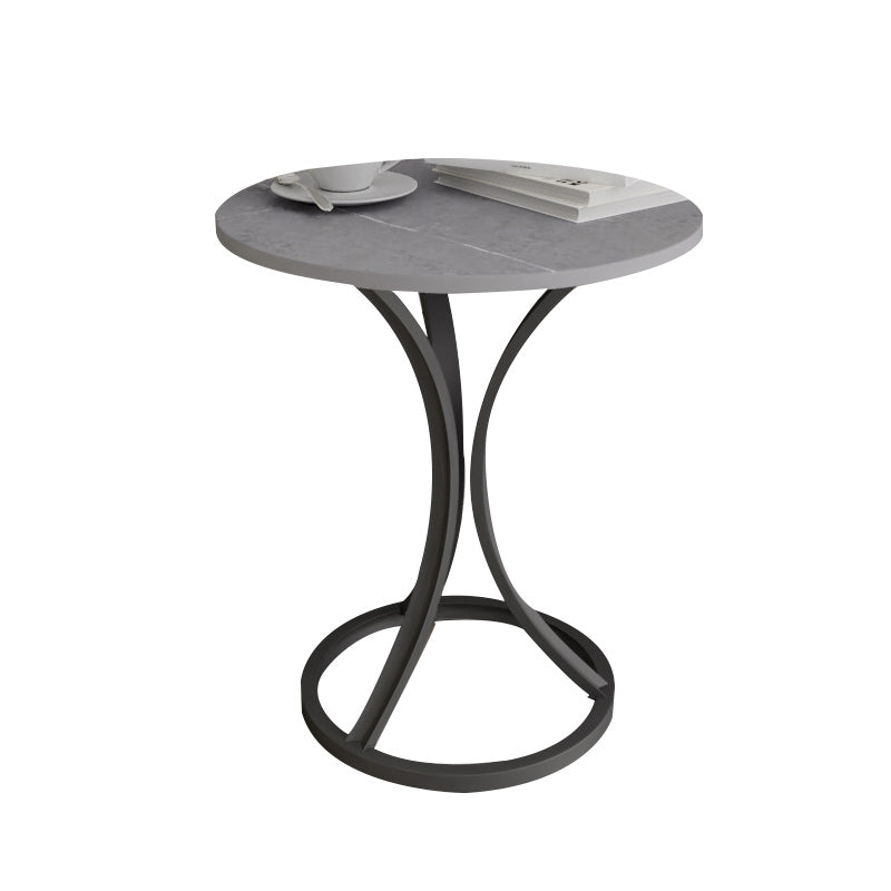 Glam Metal Side End Table Pedestal Round Sofa Side Accent Table Black Gray 1 Clearhalo 'Coffee & Accent Tables' 'End & Side Tables' 'end_side_tables' 'furn' 'furn_end_side_tables' 'Furniture' 'Living Room Furniture' 7391782