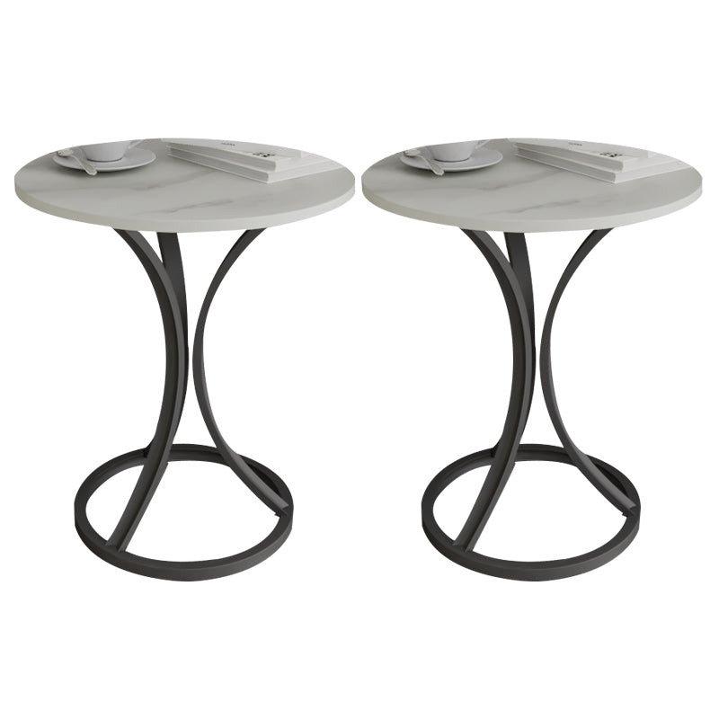 Glam Metal Side End Table Pedestal Round Sofa Side Accent Table Black White Grey 2 Clearhalo 'Coffee & Accent Tables' 'End & Side Tables' 'end_side_tables' 'furn' 'furn_end_side_tables' 'Furniture' 'Living Room Furniture' 7391792
