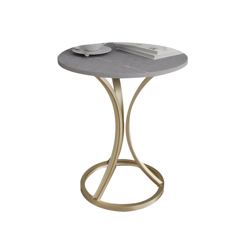 Glam Metal Side End Table Pedestal Round Sofa Side Accent Table Gold Gray 1 Clearhalo 'Coffee & Accent Tables' 'End & Side Tables' 'end_side_tables' 'furn' 'furn_end_side_tables' 'Furniture' 'Living Room Furniture' 7391793