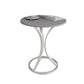 Glam Metal Side End Table Pedestal Round Sofa Side Accent Table Silver Gray 1 Clearhalo 'Coffee & Accent Tables' 'End & Side Tables' 'end_side_tables' 'furn' 'furn_end_side_tables' 'Furniture' 'Living Room Furniture' 7391803
