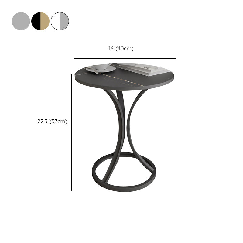 Glam Metal Side End Table Pedestal Round Sofa Side Accent Table Clearhalo 'Coffee & Accent Tables' 'End & Side Tables' 'end_side_tables' 'furn' 'furn_end_side_tables' 'Furniture' 'Living Room Furniture' 7391809