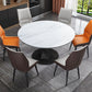 Modern Pedestal Dining Table Stone Top Dining Table with Leaf Extension Clearhalo 'Dining Tables & Seating' 'Dining Tables' 'dining_table' 'furn' 'furn_dining_table' 'Furniture' 'Kitchen & Dining Furniture' 7392058