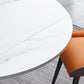 Modern Pedestal Dining Table Stone Top Dining Table with Leaf Extension Clearhalo 'Dining Tables & Seating' 'Dining Tables' 'dining_table' 'furn' 'furn_dining_table' 'Furniture' 'Kitchen & Dining Furniture' 7392063