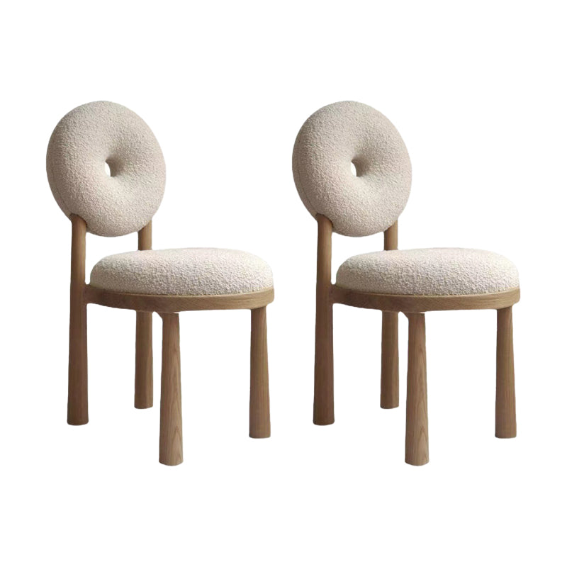 Contemporary Upholstered Armless Chair Home Metal Legs Dining Chair