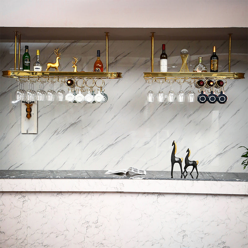 Luxe hangende wijnfleshouder keuken metalen wijnrek fles