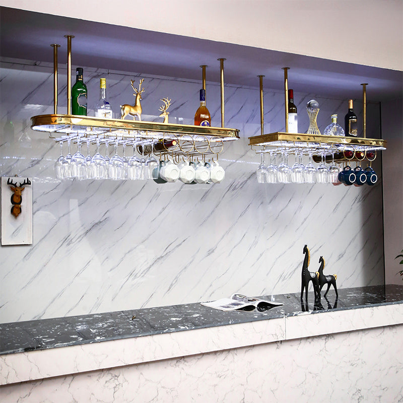 Luxe hangende wijnfleshouder keuken metalen wijnrek fles