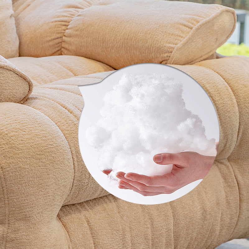 Reclinabile standard posteriore trapuntato con base in metallo in velluto reclinabile