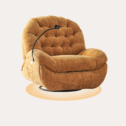 Reclinabile standard di rocker girevole contemporaneo in velluto/in pelle finta