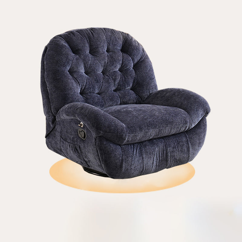 Reclinabile standard di rocker girevole contemporaneo in velluto/in pelle finta