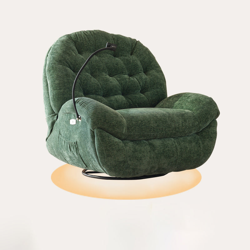 Reclinabile standard di rocker girevole contemporaneo in velluto/in pelle finta