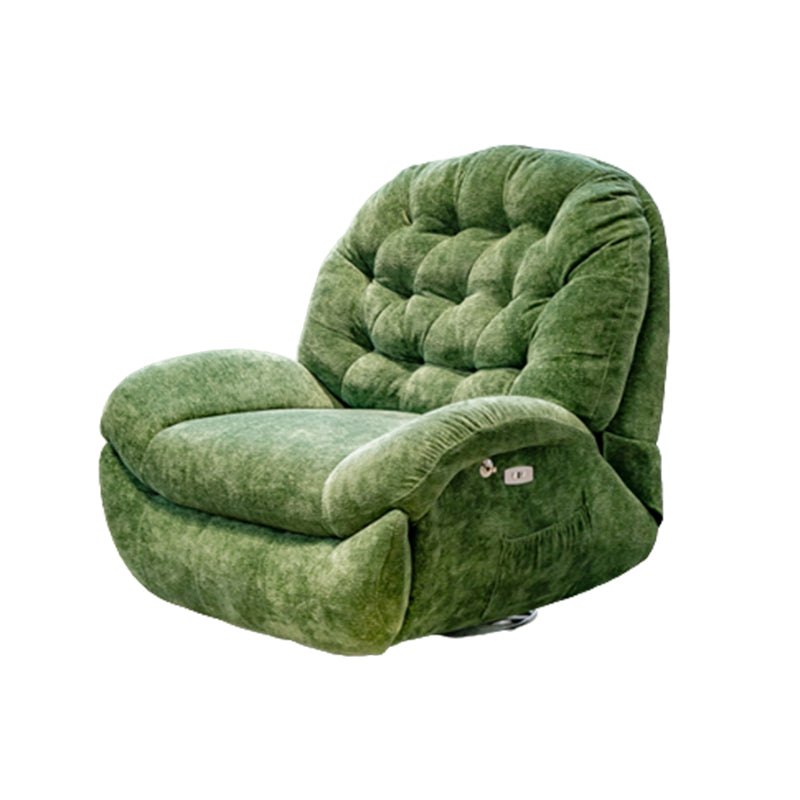 Reclinabile standard di rocker girevole contemporaneo in velluto/in pelle finta