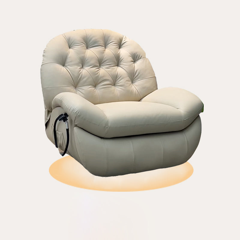 Reclinabile standard di rocker girevole contemporaneo in velluto/in pelle finta