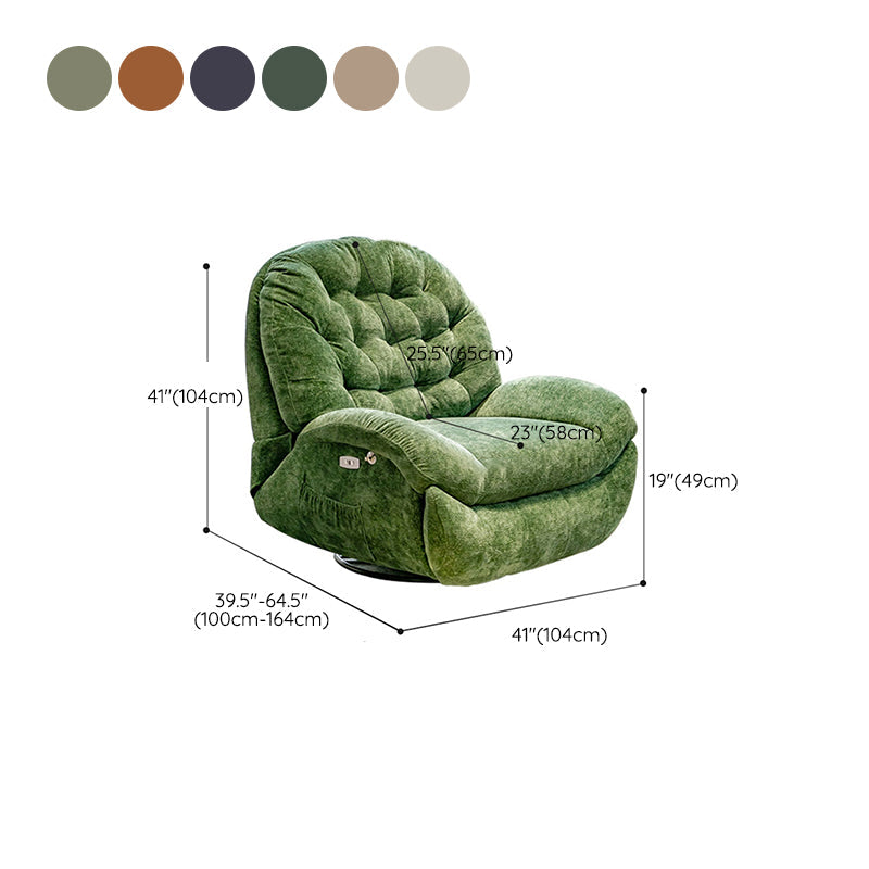 Reclinabile standard di rocker girevole contemporaneo in velluto/in pelle finta