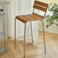 Tabouret de comptoir de style moderne, tabouret de bar à dossier bas en bois avec repose-pieds