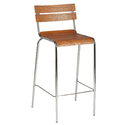 Tabouret de comptoir de style moderne, tabouret de bar à dossier bas en bois avec repose-pieds