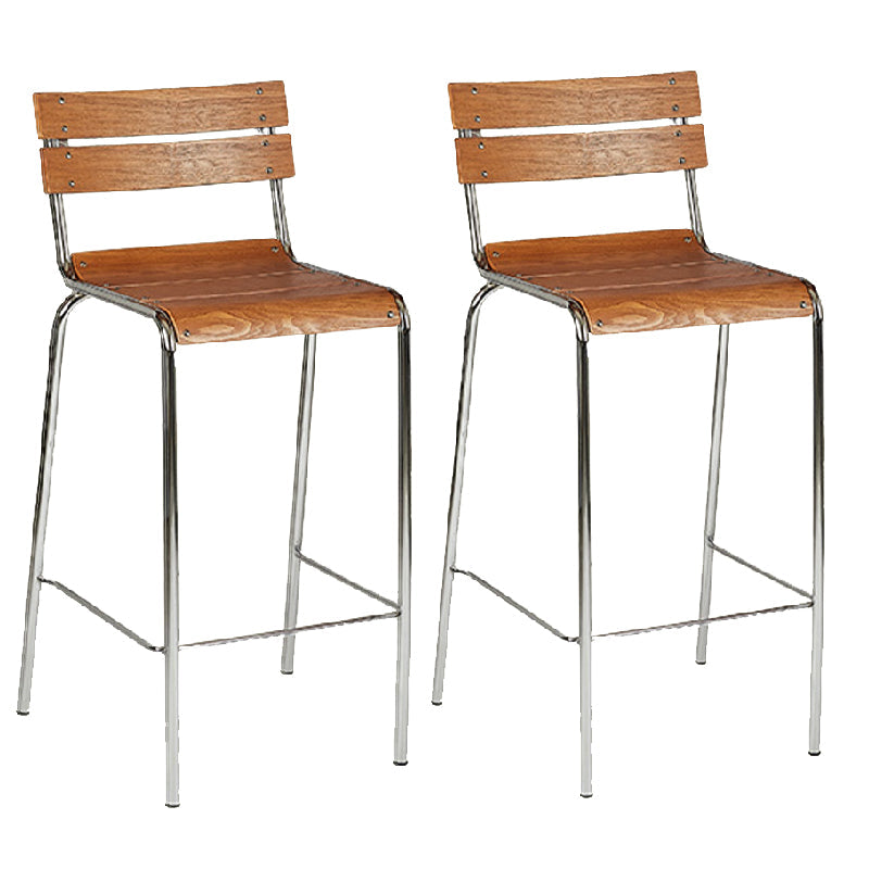 Tabouret de comptoir de style moderne, tabouret de bar à dossier bas en bois avec repose-pieds