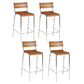 Tabouret de comptoir de style moderne, tabouret de bar à dossier bas en bois avec repose-pieds