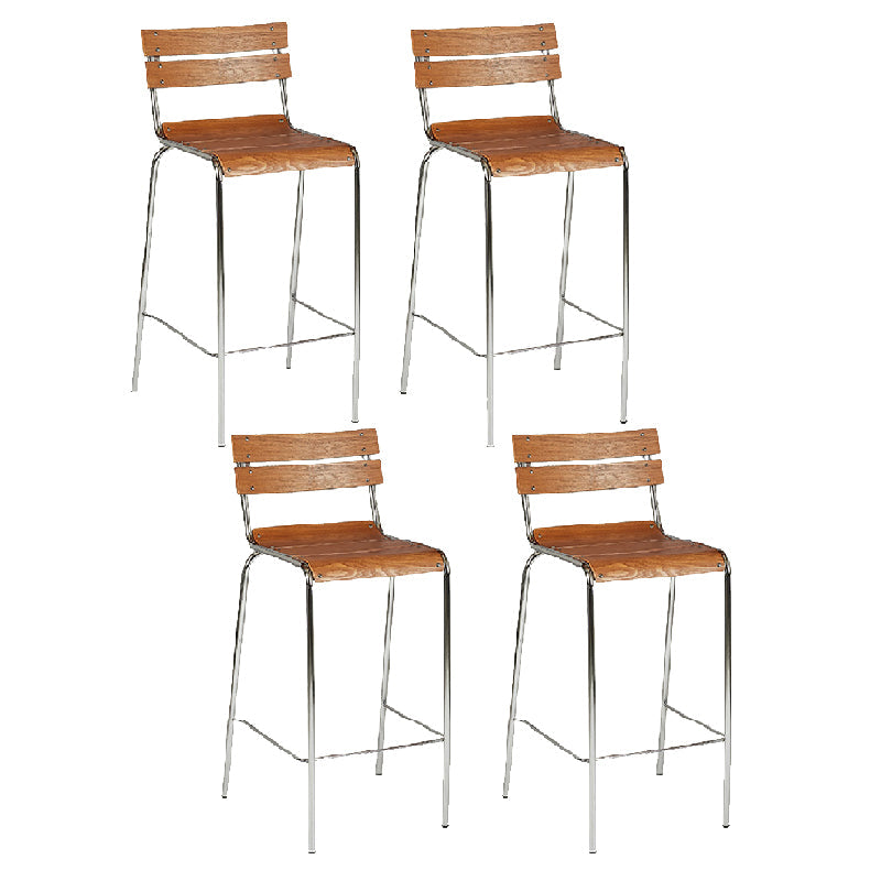 Tabouret de comptoir de style moderne, tabouret de bar à dossier bas en bois avec repose-pieds