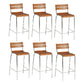 Tabouret de comptoir de style moderne, tabouret de bar à dossier bas en bois avec repose-pieds