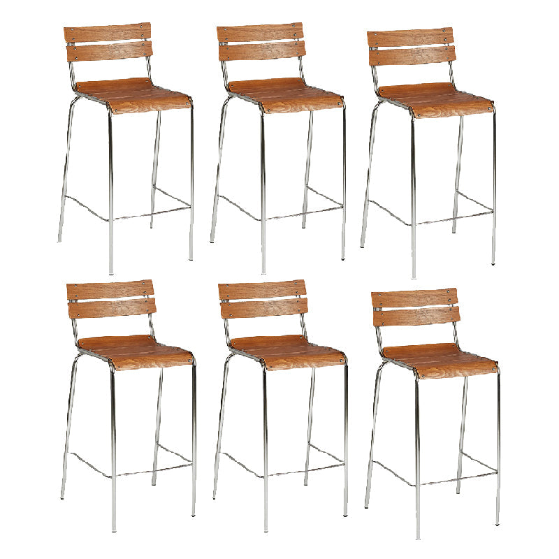 Tabouret de comptoir de style moderne, tabouret de bar à dossier bas en bois avec repose-pieds