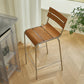 Tabouret de comptoir de style moderne, tabouret de bar à dossier bas en bois avec repose-pieds