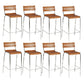 Tabouret de comptoir de style moderne, tabouret de bar à dossier bas en bois avec repose-pieds