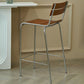 Tabouret de comptoir de style moderne, tabouret de bar à dossier bas en bois avec repose-pieds