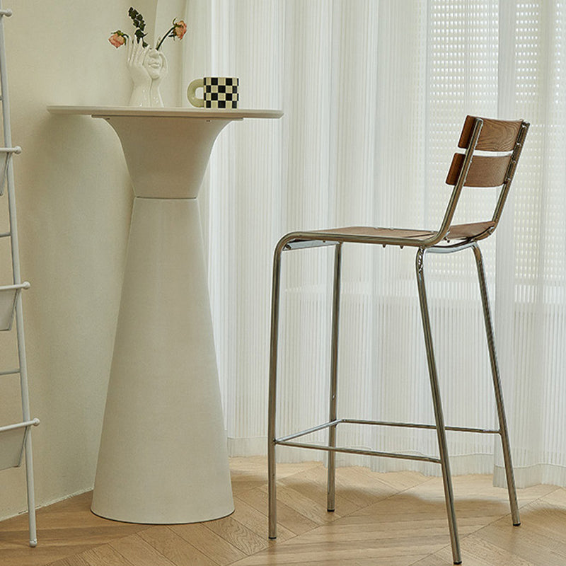 Tabouret de comptoir de style moderne, tabouret de bar à dossier bas en bois avec repose-pieds
