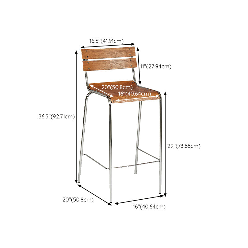 Tabouret de comptoir de style moderne, tabouret de bar à dossier bas en bois avec repose-pieds