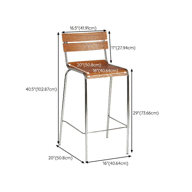 Tabouret de comptoir de style moderne, tabouret de bar à dossier bas en bois avec repose-pieds