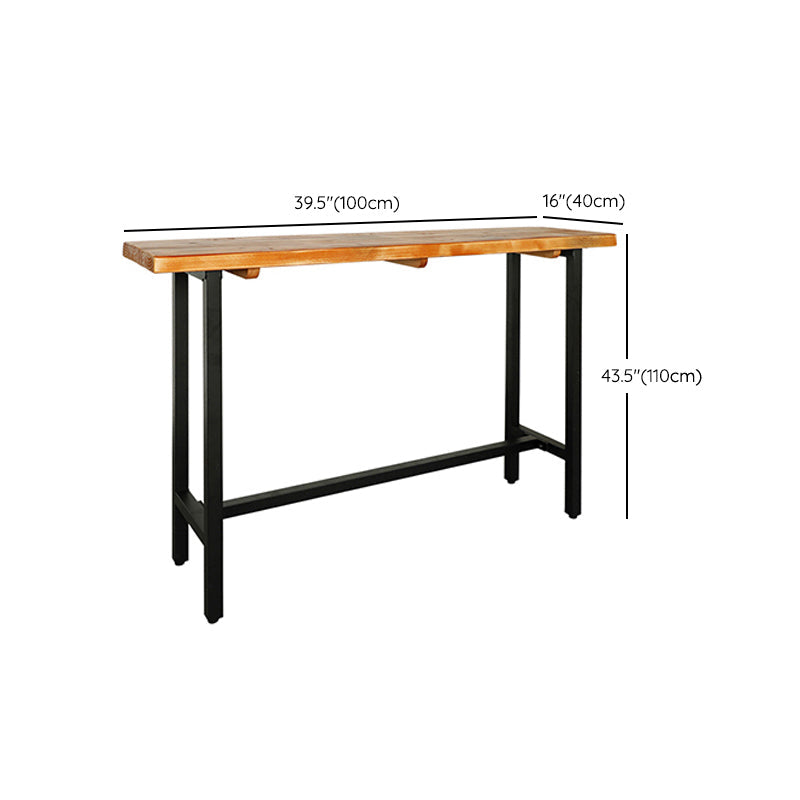 Table à manger de bar de style industriel Table à vin de bar en bois rectangulaire