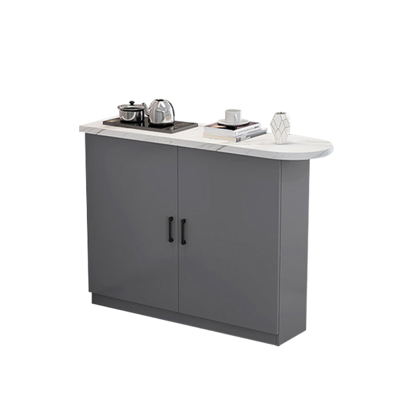 Modern Indoor Counter Table Faux Wood Bar Stool Table with Storage Gray-White Without Chairs Clearhalo 'Bar Furniture' 'Bar Tables' 'bar_tables' 'furn' 'furn_bar_tables' 'Furniture' 'Kitchen & Dining Furniture' 7393668