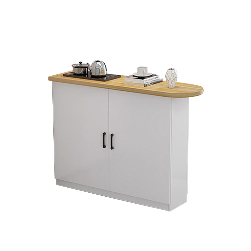 Modern Indoor Counter Table Faux Wood Bar Stool Table with Storage Natural White Without Chairs Clearhalo 'Bar Furniture' 'Bar Tables' 'bar_tables' 'furn' 'furn_bar_tables' 'Furniture' 'Kitchen & Dining Furniture' 7393670
