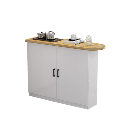 Modern Indoor Counter Table Faux Wood Bar Stool Table with Storage Natural White Without Chairs Clearhalo 'Bar Furniture' 'Bar Tables' 'bar_tables' 'furn' 'furn_bar_tables' 'Furniture' 'Kitchen & Dining Furniture' 7393670