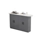 Modern Indoor Counter Table Faux Wood Bar Stool Table with Storage Gray-White Without Chairs Clearhalo 'Bar Furniture' 'Bar Tables' 'bar_tables' 'furn' 'furn_bar_tables' 'Furniture' 'Kitchen & Dining Furniture' 7393674