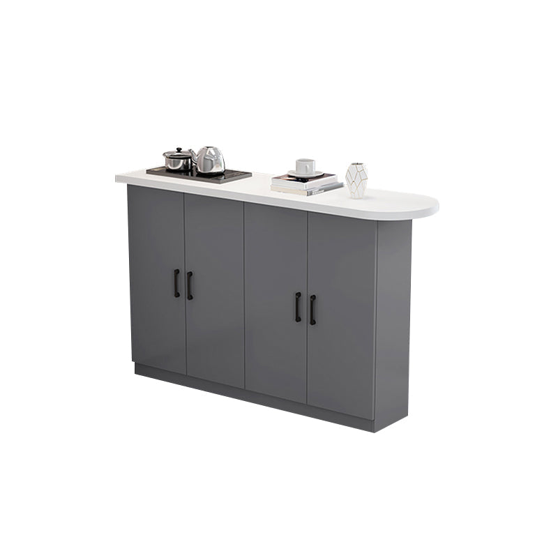 Modern Indoor Counter Table Faux Wood Bar Stool Table with Storage Gray-White Without Chairs Clearhalo 'Bar Furniture' 'Bar Tables' 'bar_tables' 'furn' 'furn_bar_tables' 'Furniture' 'Kitchen & Dining Furniture' 7393674