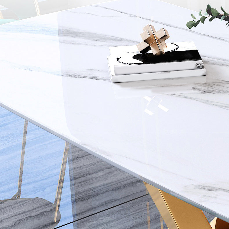 グラムスタイルの石造りの家具1/5/7/9/PCS布張りの椅子付きの長方形のダイナーテーブル