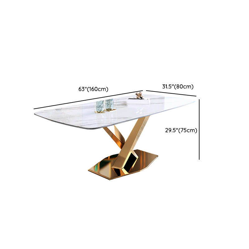 グラムスタイルの石造りの家具1/5/7/9/PCS布張りの椅子付きの長方形のダイナーテーブル