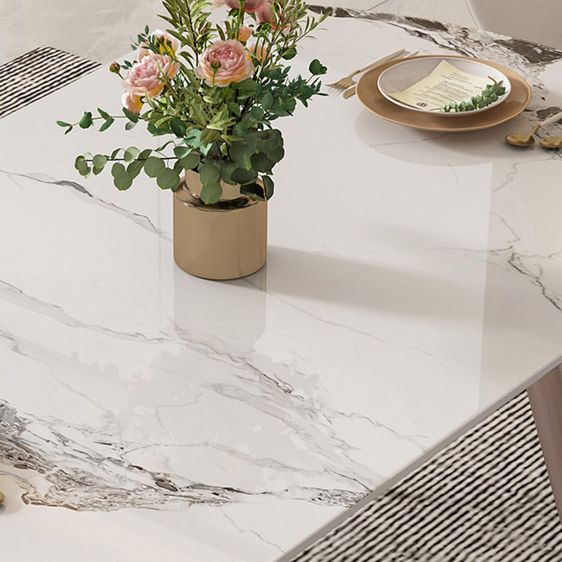 Set da pranzo in pietra sinterizzato 1/5/7 pezzi con mobili da cucina a base di metallo