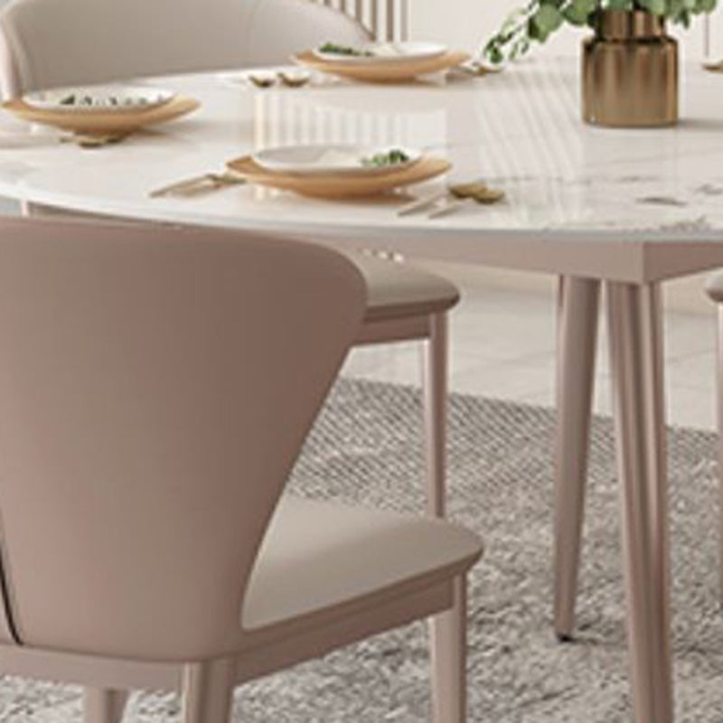 Set da pranzo in pietra sinterizzato 1/5/7 pezzi con mobili da cucina a base di metallo