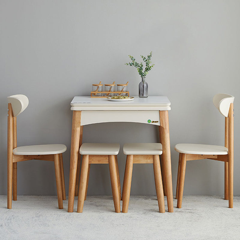 Juego moderno de mesa comedor con muebles de cocina de base de madera